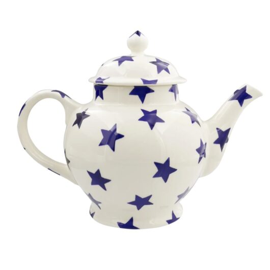Blue Star 4 Mug Teapot - Unique Handmade & Handpainted English Earthenware Vintage Style Teapots | Emma Bridgewater