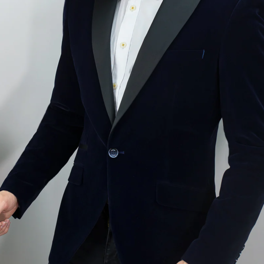 Cavani Rosa Navy Velvet Blazer