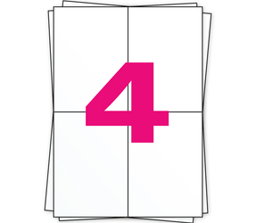 5x SendCloud Label on A4 Sheet Labels, 105mm x 148mm (4'x 6'), 4 Per Sheet, White, Permanent